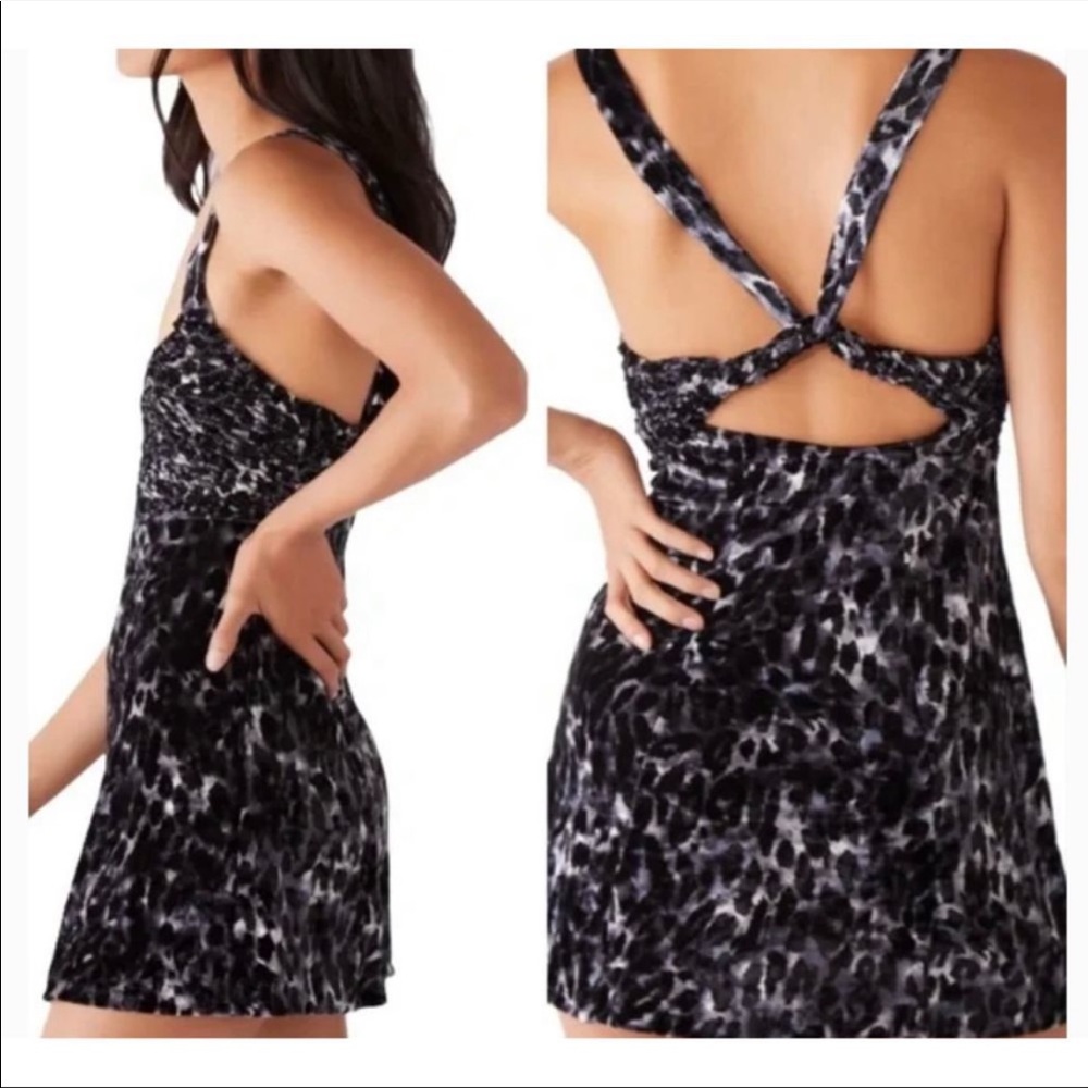 free people, cheetah velvet dress